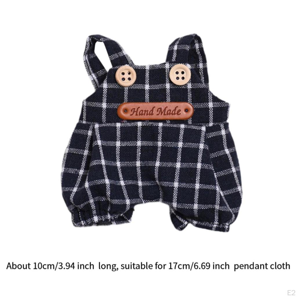 Labubu Plush Doll Jumpsuit Photo Props Birthday Gifts Girl Doll Pants for 17cm Doll T Shirt Pants Hat