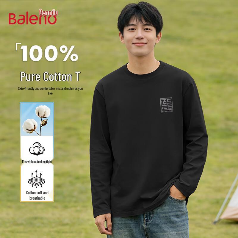 Baleno Men's Cotton Long-Sleeve T-Shirt