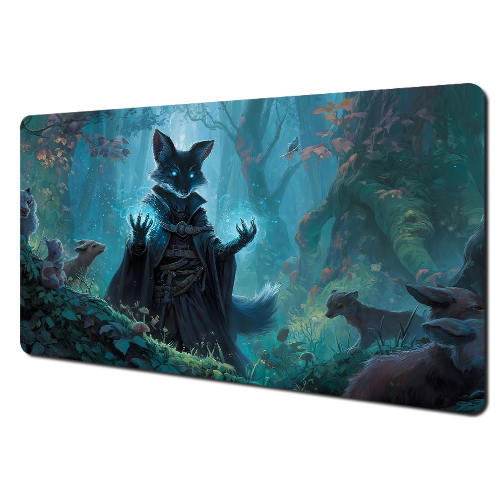 Magic Black Cat And Crystal Ball Mtg Playmat Magic Card Battle Mat 35x60cm Tapete Magic Mtg Nonslip Durable Stitched Edge
