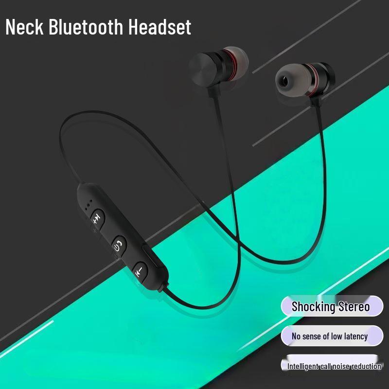 Bluetooth 5.0 Binaural Stereo Sports Earphones: Magnetic, Noise-Reducing, Long Standby for Running