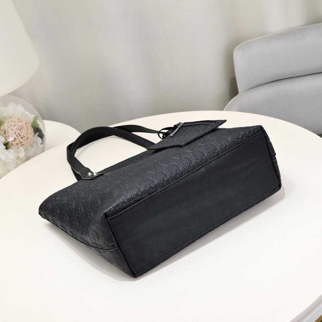 Jierotyx Vintage-Halloween-Totenkopf-Tragetasche für Damen, großes Fassungsvermögen, Umhängetasche, Geldbörse mit Geldbörse, trendige Handtasche aus Kunstleder