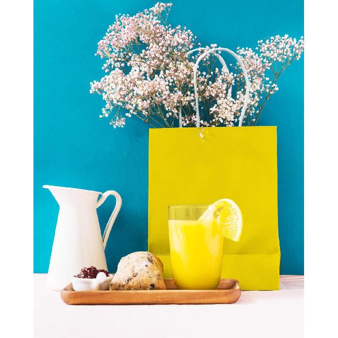 Qiqee 24PCS Medium Gift Bag with Handles Bulk 11"x5"x8" Gift Bags Bright Yellow Bags Multiple Uses (Medium Size)