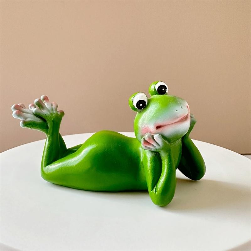 Cartoon Frogs Planter Hook Creative Resins Animal Figurine Pots Hangers Ornament for Indoor and Outdoor Plant Display