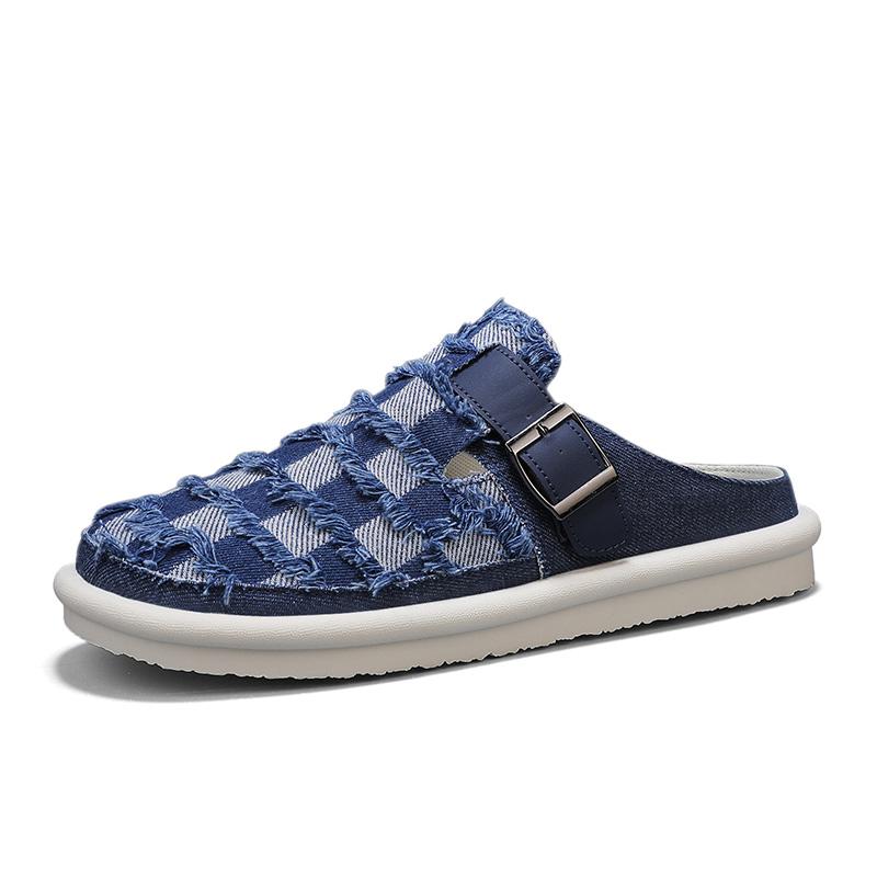 Men's fashion leisure slippers summer outdoor breathable walking shoes indoor lightweight soft one stirrup home shoes 2025 new