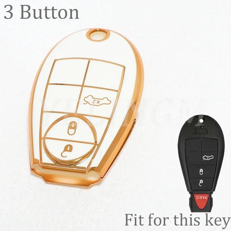 For Jeep Grand Cherokee For Dodge Grand Caravan 2008 2010 Challenger Charger Journey Ram 1500 Car Key Case Cover Keychain