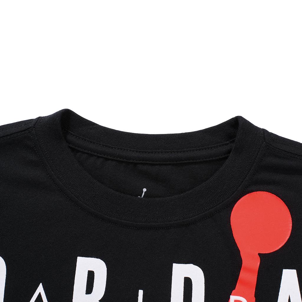 Jordan Color Block Big Logo Pullover T-Shirt Kids Tops Black JD2032204GS-001