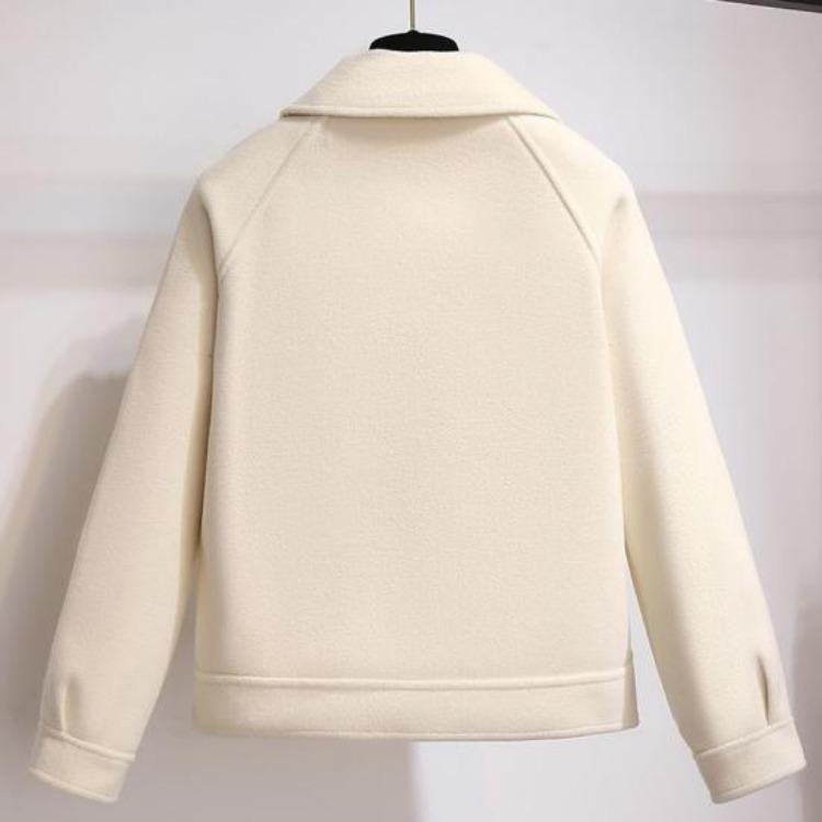 Warm Winter Wool Coat Ladies Hooded Plaid Overcoat Single Breasted Loose Mid Length Thick Jacket with Pockets for Travel Dating Commuting