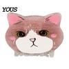 Strong Grip Hair Claw for Women, Anti-Slip Tooth Clip with Grip, 3D Cat Half-up Red Fruit Design Back Head Claw, Pearlescent Glitter
