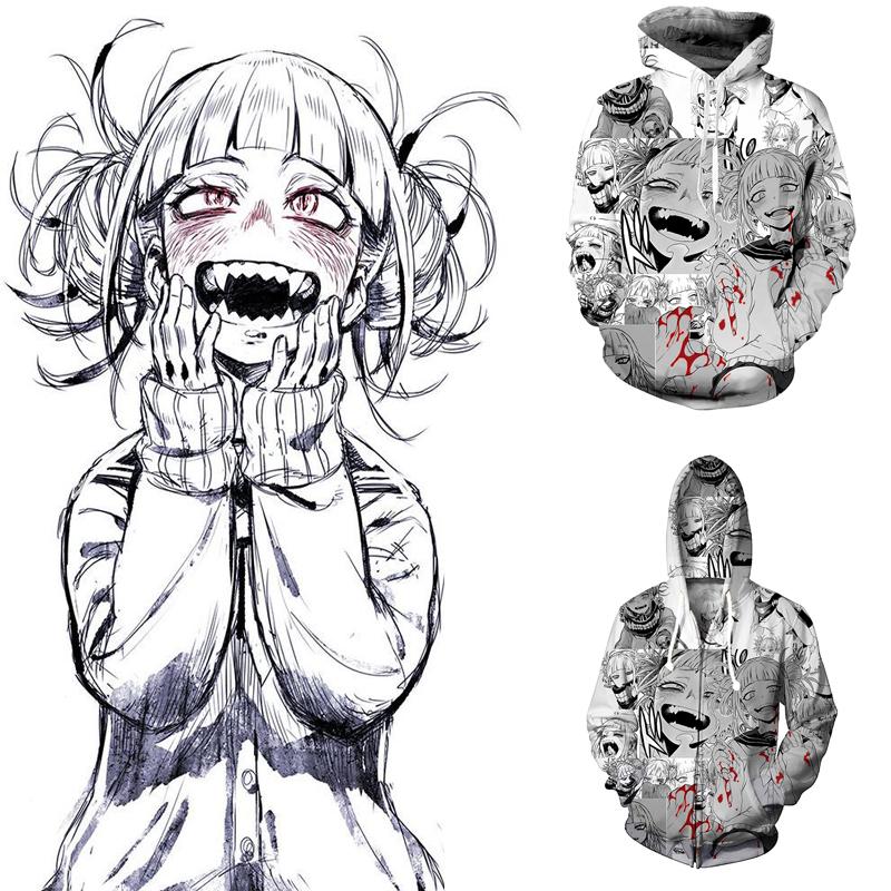 Anime Himiko Toga Unisex Hoodie Sweatshirt Jacket Cosplay Coat