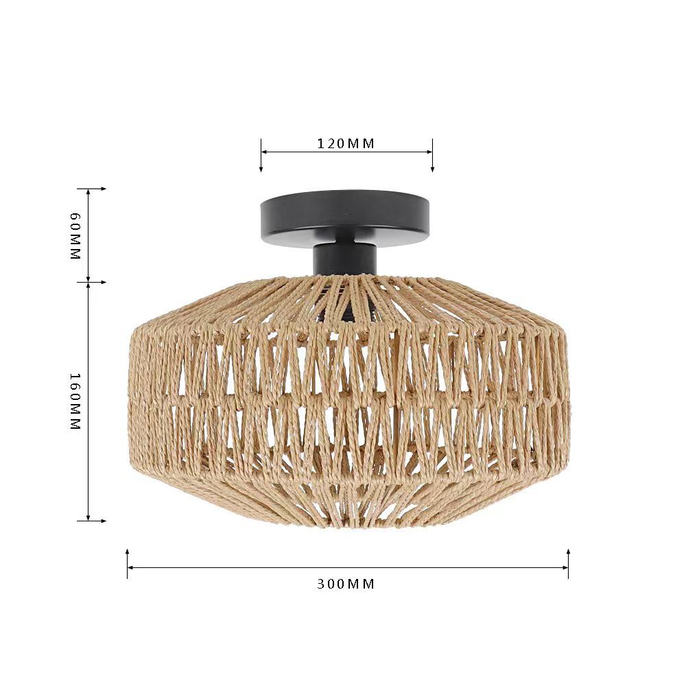 Vintage Woven Vine Ceiling Lamp - Industrial Style for Hallway, Living Room, Dining Room, Bedroom, Study