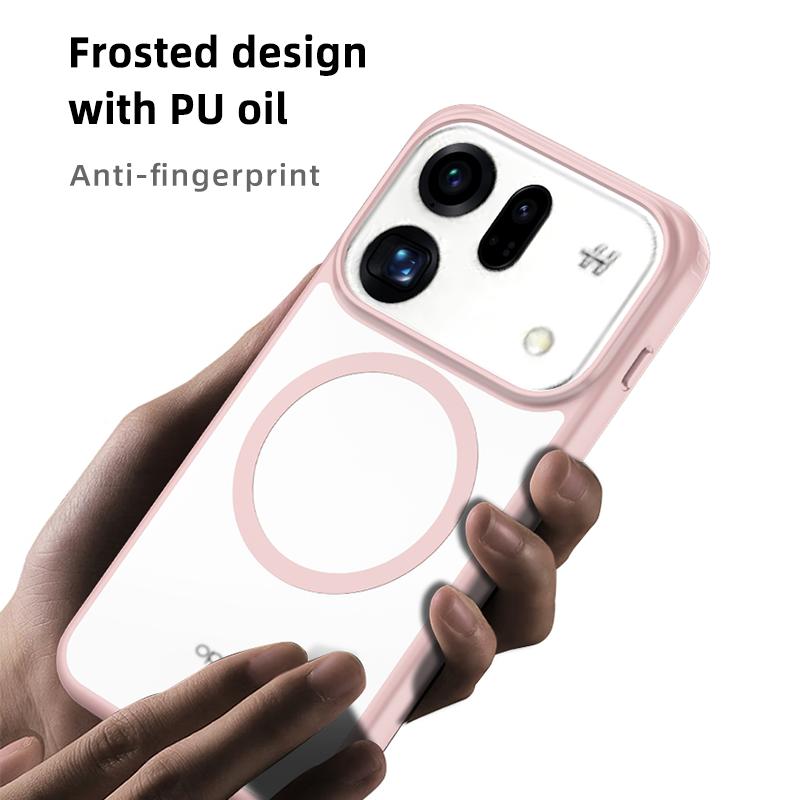 For Oppo Find X9s and X9s Pro Case Magnetic Frosted Semi-transparent Baby Skin Raised Camera Lens Lips Hybrid Soft Cover