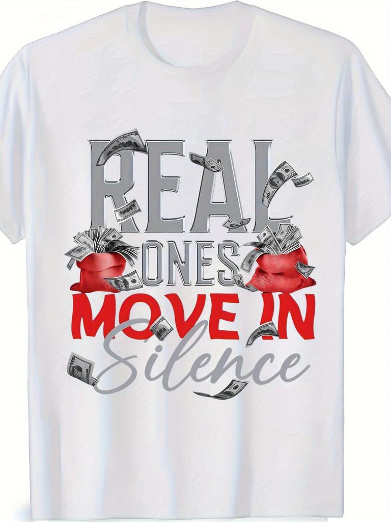 UnisexS Tee Striking Currency Design Playful And Motivational Style Summer UnisexS Trendy Short Sleeve Relaxed Fit Text Print