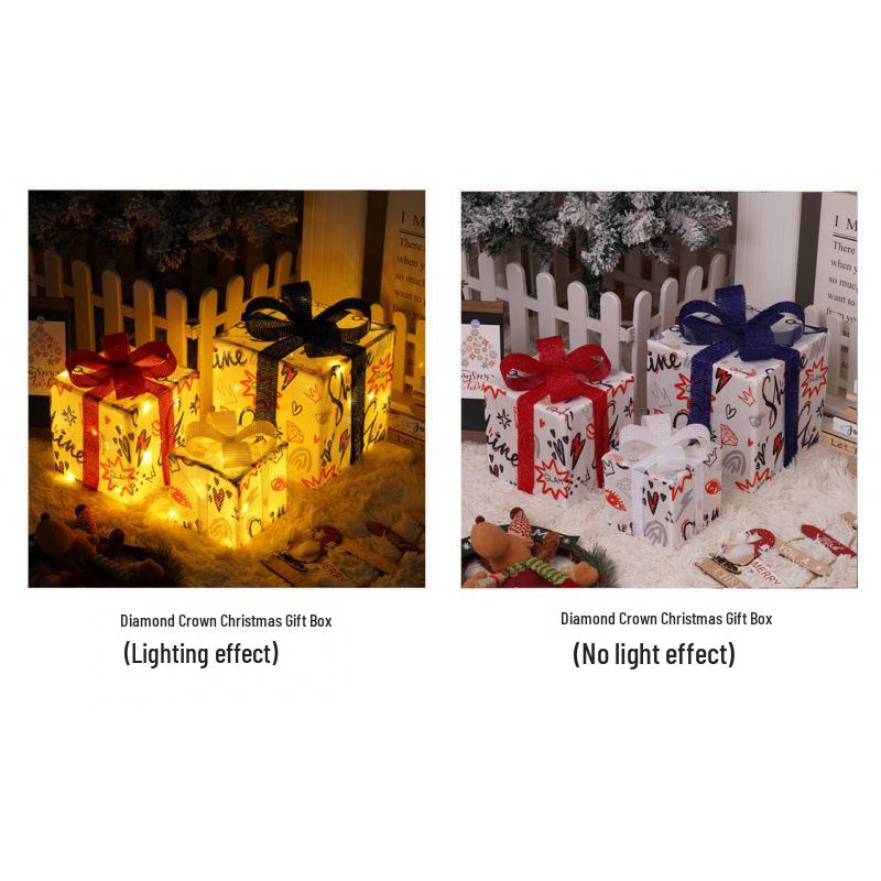 Cross-Border Christmas Luminous Gift Box Set: Outdoor Decorative Lights for Courtyard & Mall Display