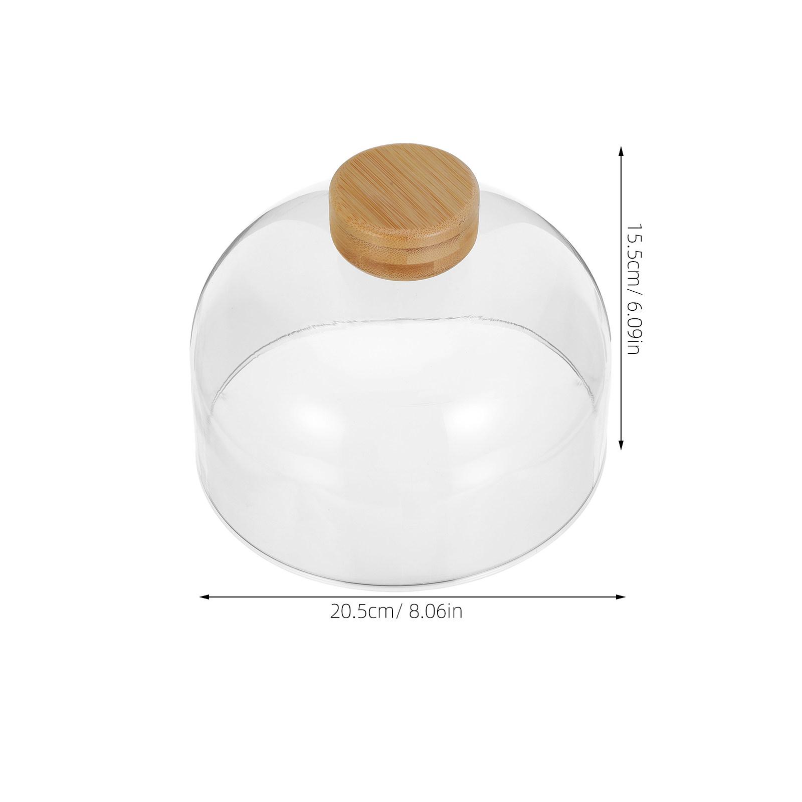 

Glass Cake Stand with Dome Cover and Solid Wood Base Perfect for Wedding Dessert Table Fruit Display Party Accessory Elegant прозрачный