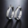925 Sterling Silver 4CM Smooth Big Circle Hoop Earrings for Women Luxury Fashion Party Wedding Accessories Jewelry