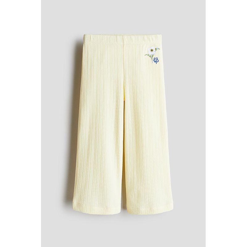 

[Georgia Beaumont H & M] Children s Clothing Girl Pants 25 Autumn New Arrival Straight-Leg Trousers 1270975 Pale yellow/Flowers 130/59(7-8Y)