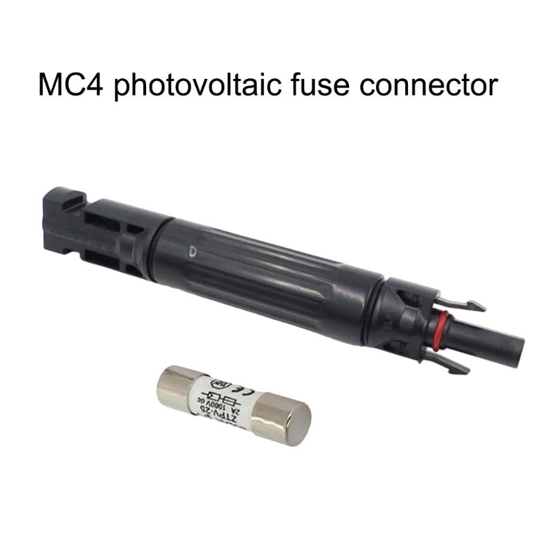Pack Of 2 1000V Solar Fuses Waterproof Connector Photovoltaic System Accessory for Panel String Install & Protections