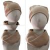 2 Stücke Baby Wollmütze Schal Set Leder Label Kinder Beanie Halswärmer Herbst Winter Kinder Mütze für Mädchen Jungen Zubehör 1-4 Jahre