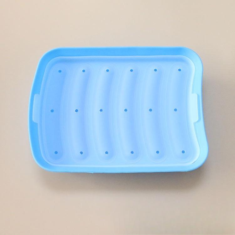 Sausage Maker Mould 6 Grids Silicone DIY Ham Hot Dog Making Moulds With Lid Kitchen Household Sausages Cake Baking Tools Molds