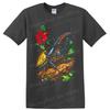 Stag Beetle T Shirt Colorful Tropical Floral Nature Graphic Art Insect Tee Gift