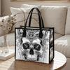 Gothic Skull Print Tote Bag for Daily Use