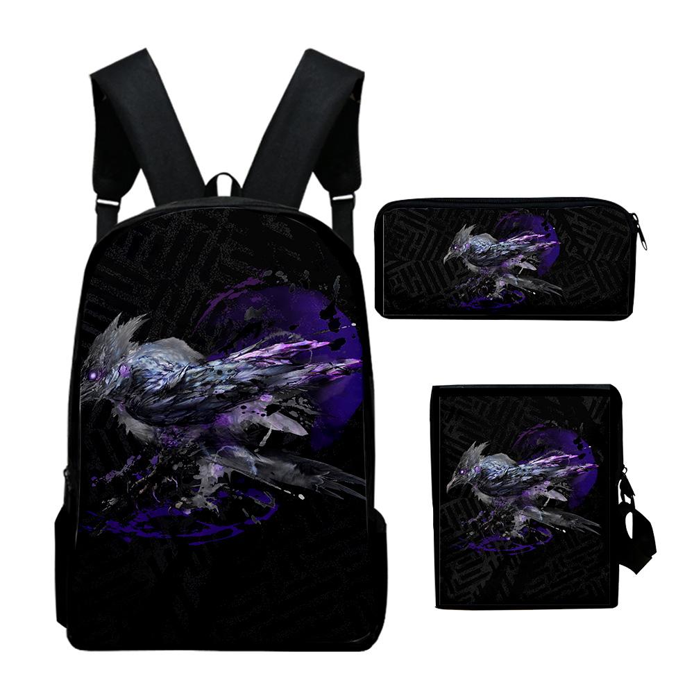 Classic Popular Wild Hearts Game 3D Print 3pcs/Set pupil School Bags Laptop Daypack Backpack Inclined shoulder bag Pencil Case