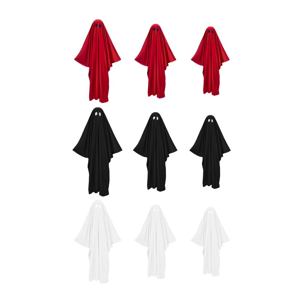 Halloween Ghost Costume Cloak For Adults Kids Adjustable Spooky Party Outfit Polyester Cotton Material
