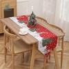 Kreativer Quasten Weihnachts-Tischläufer Lang Schneemann Gedruckt Weihnachtsmann Tischdecke Tischflagge Strickstoff Tischdecke Bankett