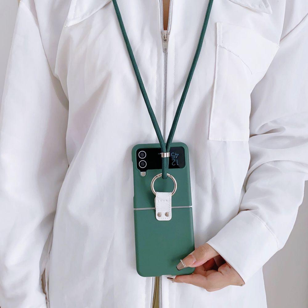 Bunte Ring-Falthülle für Samsung Z Flip 4 Zflip3 mit Trageband, stoßfeste harte Rückseite für Samsung Galaxy Z Flip 4 Hülle