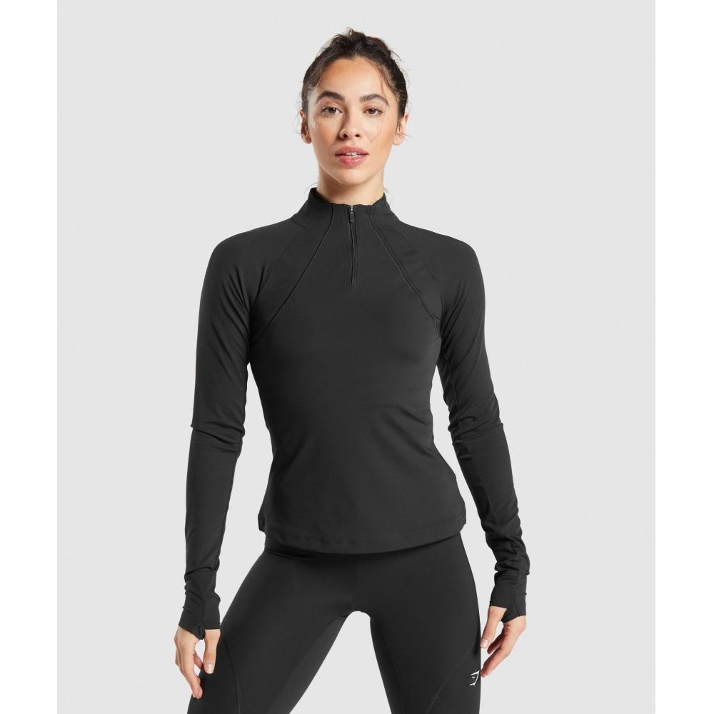 

GYMSHARK Running 1 4 Zip Black B4A8P BBBB