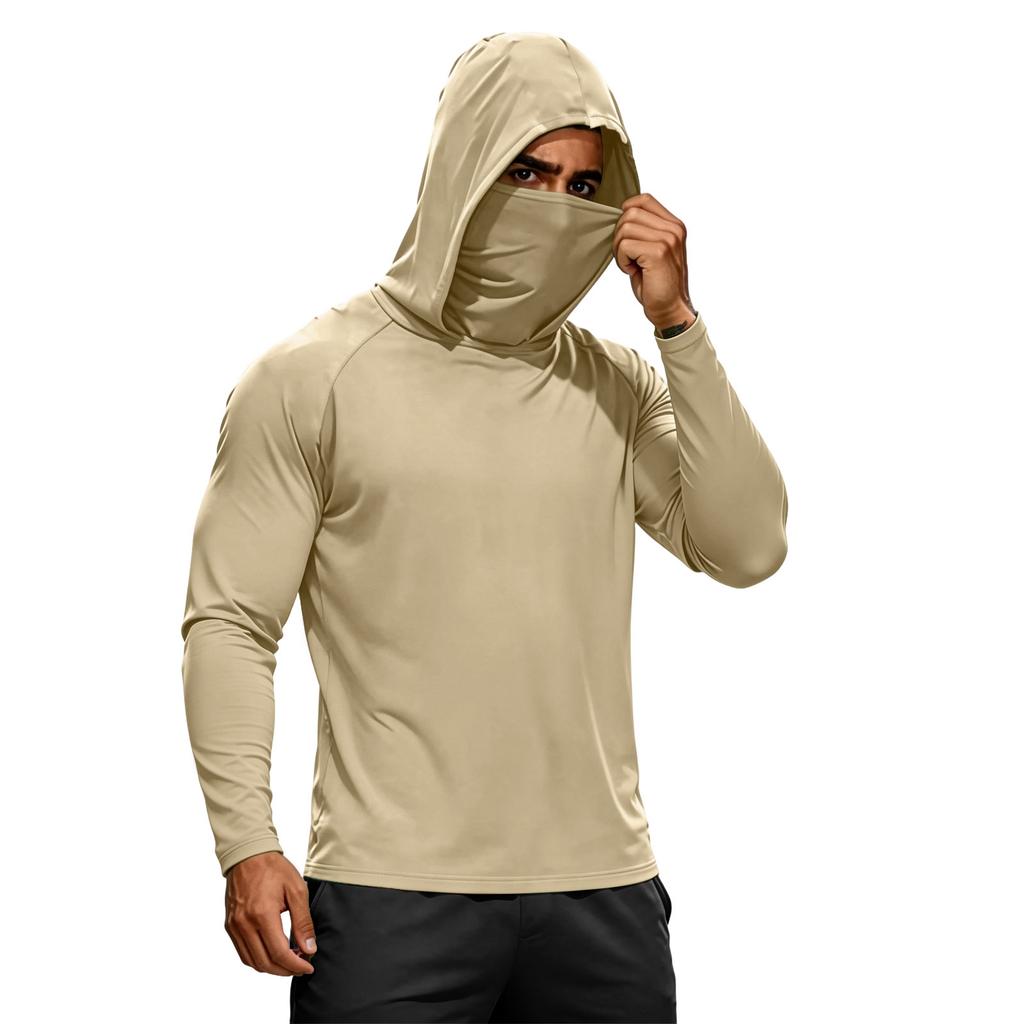 Men's Summer Quick-dryingLong-sleeved T-shirt Sun ClothingFishing FitnessSports Hded Long-sleeved Tp