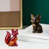 Роскошная скульптура лисы, исцеляющая статуэтка лисы, фигурка счастливого животного, украшение для дома, офиса, для рабочего стола