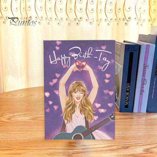 

Поздравительная открытка с днем ​​рождения, 3D форма певицы, дизайн, открытка на день рождения, художественная бумажная поздравительная открытка, продуманный подарок