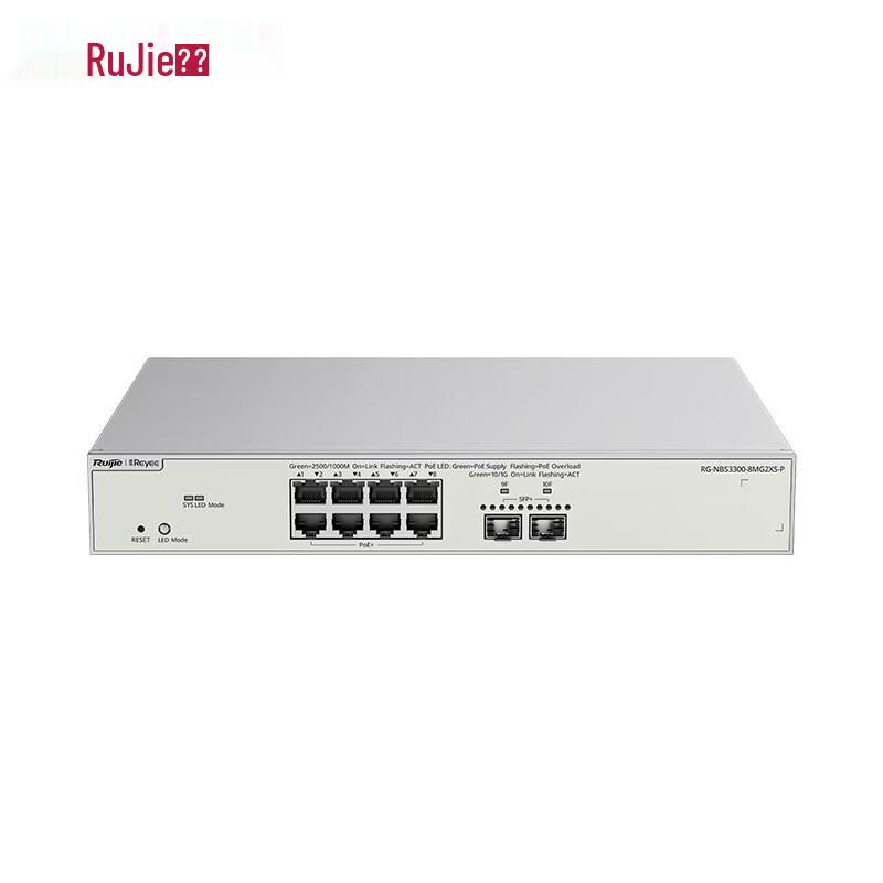 Ruijie RG-NBS3300-8MG2XS-P 8-Port 2.5G PoE++ Layer 2 Managed Switch