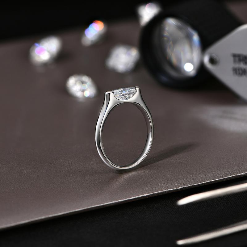 TK Bestseller Horse Eye Cut Zircon Ring: Gold-Plated Copper Couple Rings