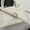 Glossy PU Handbag Women Fashion Mini Shoulder Bag Classic Oval Shape Crossbody Tote Bag