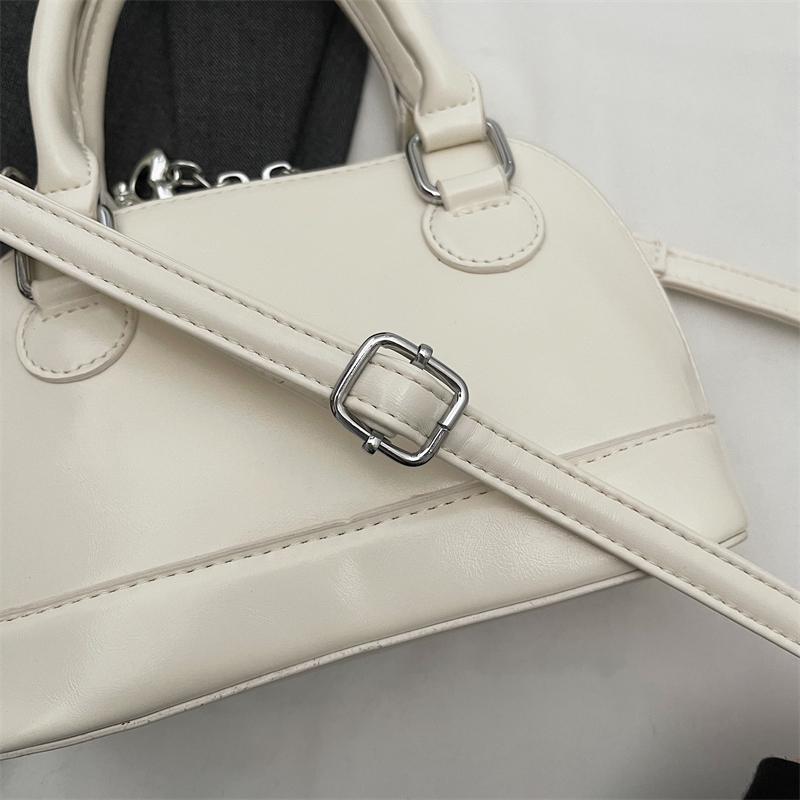 Glossy PU Handbag Women Fashion Mini Shoulder Bag Classic Oval Shape Crossbody Tote Bag