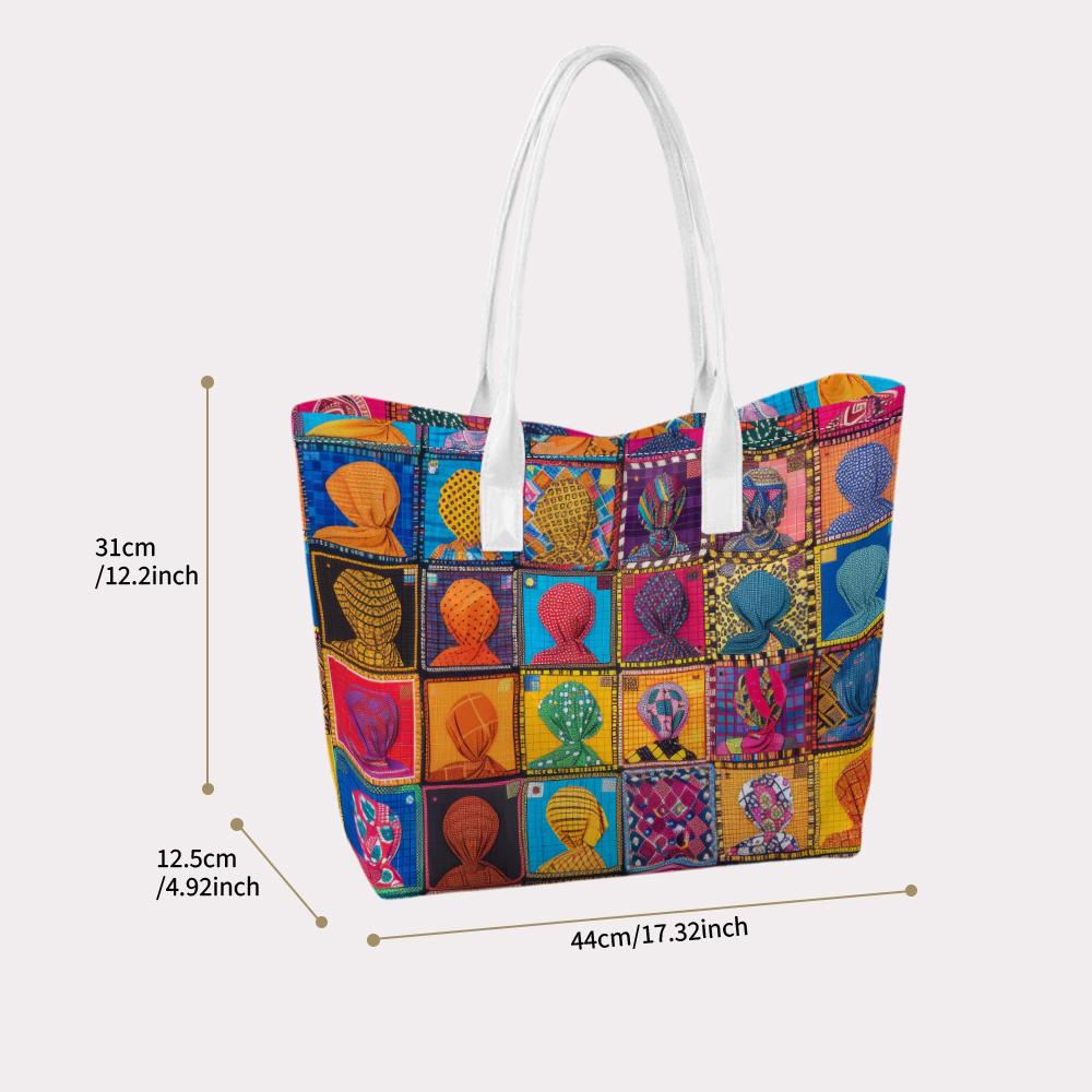 Colorful Pattern Tote Bag Large Capacity Portable Daily Carry Shoulder Bag for Women Casual Outdoor Travel Commute Use