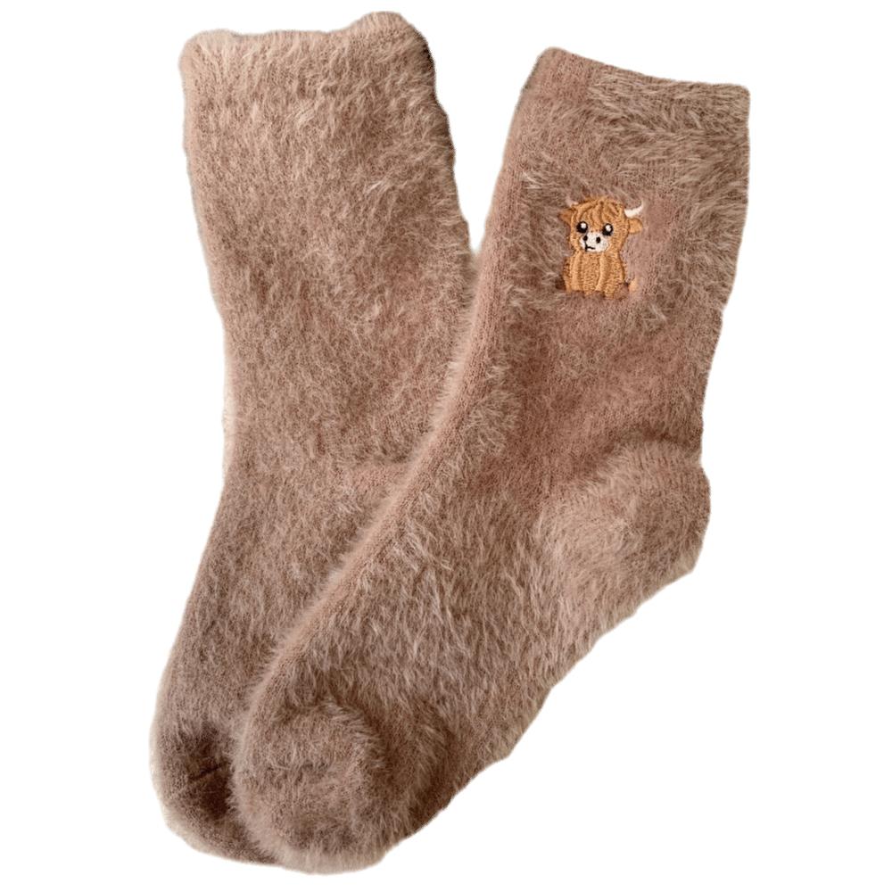 Fleece Thickened Sleep Socks Warm Furry Plush Socks Autumn Winter Floor Socks  Women света кофе