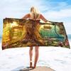 Oversized Microfiber Beach Towel Magic Forest, Quick Dry Sandproof Compact,Adult Extra Large Chair Towel Over Sand Free Sandless