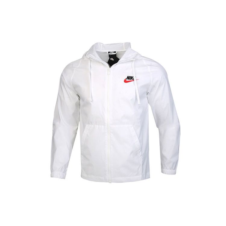 Nike Sportswear Back Large Logo Woven Hooded Jacket White CZ8677-100 L