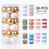 30PC 6CM Hand-Painted Irregular Christmas Ball Ornaments - Electroplated Multistyle Set