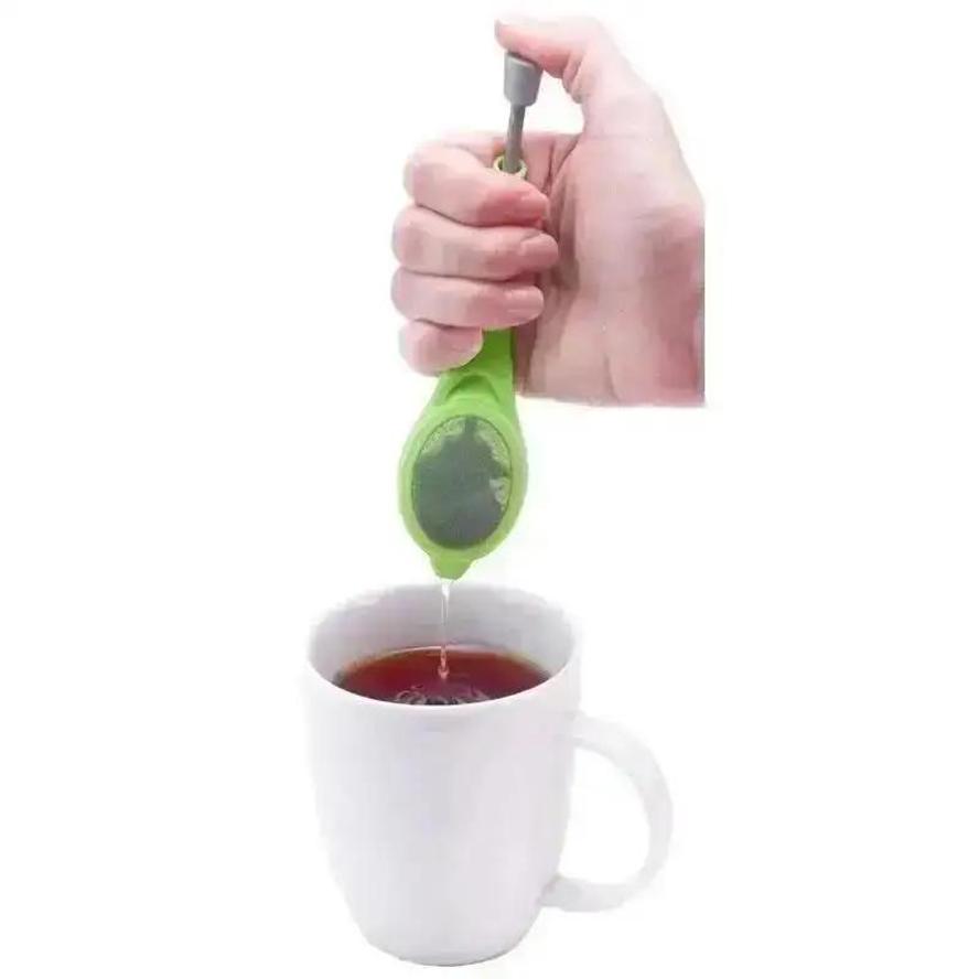 1Pcs Silicone Manual Tea Filter Portable Tea Filter Home Food Grade Teas Brewing Accessories Multifu Teas Strainer Mixer Teaware
