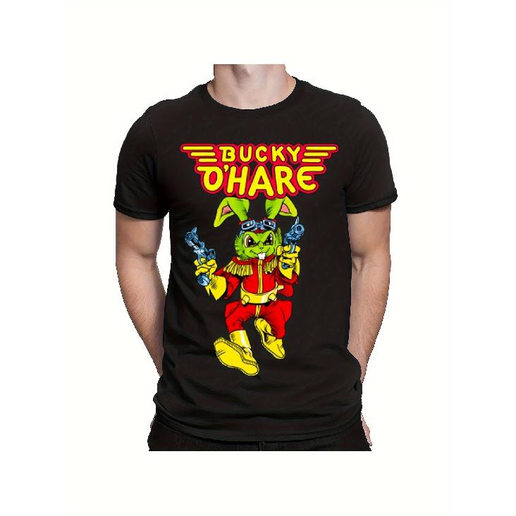 Bucky O Hare 90S Retro T-Shirt - Unisex Vintage TV Show Logo & Character Design (Bucky, Lady Jayne, Gobsmack) - Loose Fit (Consider Sizing Up) - 90S S чёрный