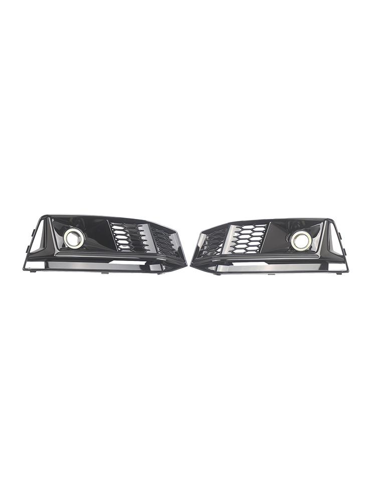 2PCS Black Front Bumper Foglight Grille Grill Fit   A4 S4 B9 2016-2019