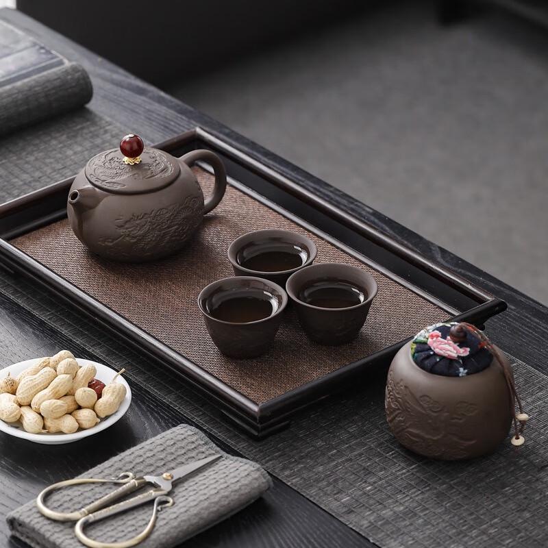 Purple Clay Portable Travel Kung Fu Tea Set