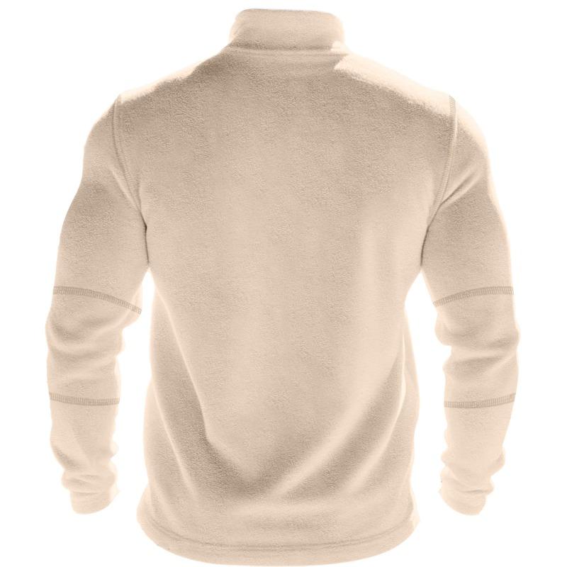 American Style Men Heavyweight Polar Fleece Outdoor Long Sleeve Stand Collar Zip Bottoming Sweatshirt