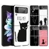 Cat Footprint Funny Paw Cute Case Phone Cover for Samsung Galaxy Z Flip 7 6 5 4 3 5G ZFlip7 ZFlip6 ZFlip5 ZFlip4 ZFlip3 Black Fu