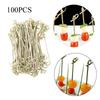 100pcs Household Disposable Cocktail Picks Party Decoration Kitchen & Bar Bamboo Knot Skewers Bar Tool Barbeque Fruit Forks