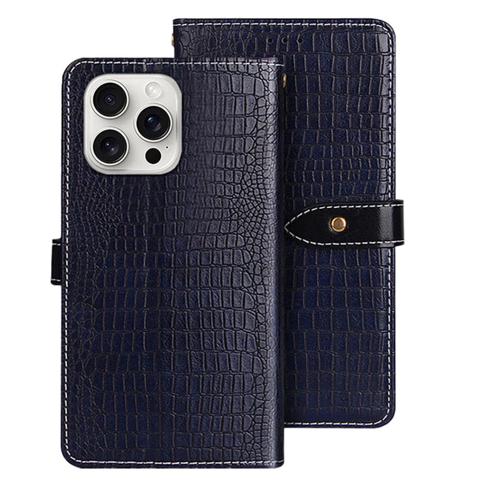 IDEWEI For iPhone 16 Pro Case Crocodile Texture PU Leather Flip Phone Cover A